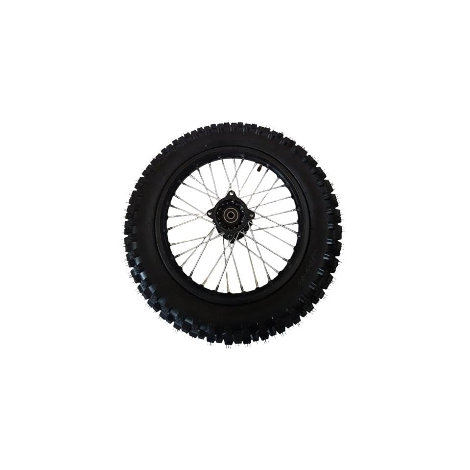 Dirtbike Komplettrad Pitbike Stahlfelge Ersatzreifen hinten 14 Zoll 90/100-14 12mm Achse