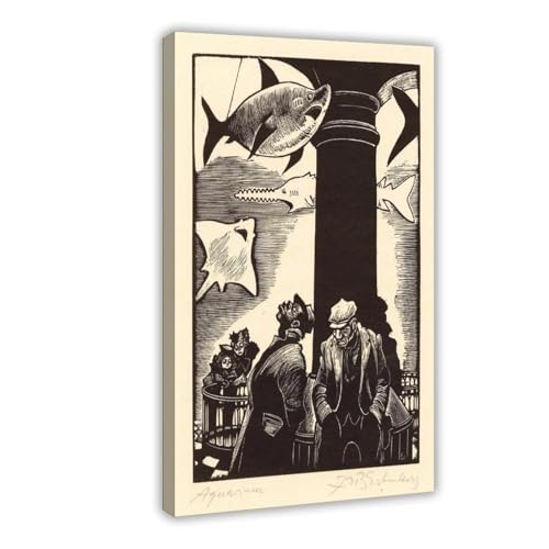 Toile The Aquarium Fritz Eichenberg cadre suspendu et impression haute fidélité