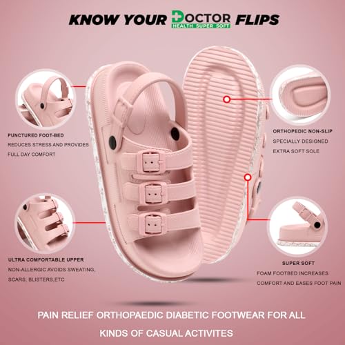 Image of DOCTOR HEALTH SUPER SOFT Women Adjustable Strap Clogs | Stylish and Anti Skid Women Clogs | Cushioned Footwear | Comfortable & Lightweight | Everyday Use