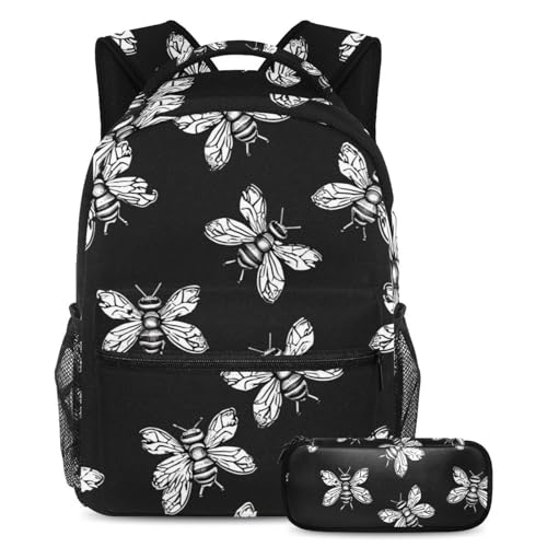 Mini sac à dos noir peint à la main léger pour soulager le dos des étudiants