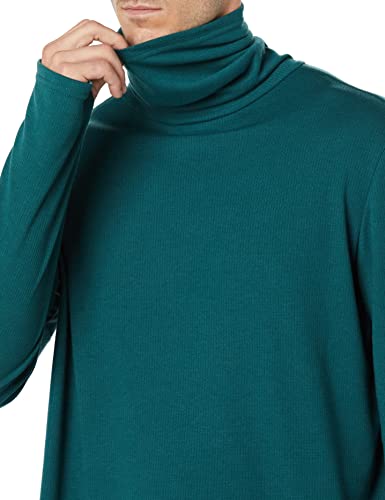 Amazon Essentials Men's Performance Soft Tech Roll Neck Long-Sleeve Shirt, Dark Green, Medium #TOP4