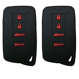 Coolbestda 2Pcs Rubber 4buttons Smart Key Fob Full Protector Remote Skin Cover Case Keyless Jacket for Lexus 2018 NX300h 2018-2013 ES350 GS350 2016-2013 GS300h GS450h Black