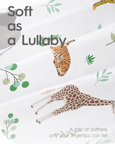 Image of Crib Sheet Netural, Premium Soft Safari Jersey Knit Fitted Crib Sheet, Crib Mattress Sheet, 28''x52''x9'' Extra Deep Pocket