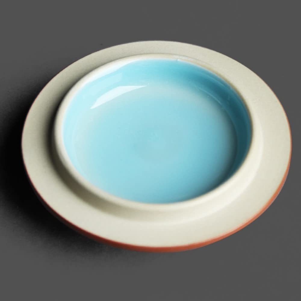 Tasse à Thé en Céramique avec Infuseur, Couvercle et Poignée - Porcelaine Émaillée Bleu Jade Faite à la Main en Chine