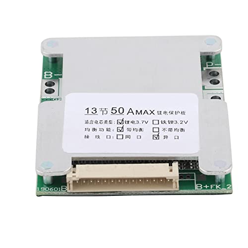 Placa BMS de Litio Inteligente 13S 50A con Equilibrio de Carga para Celdas 6