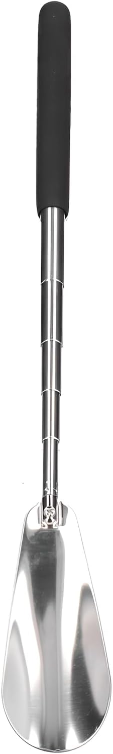 Telescopic Shoe Horn, Stainless Steel, Black, 10.7 x 1.3 in