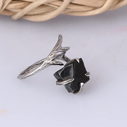 Solid 925 Sterling Silver Rough Natural Gemstone Unshape Unique Rings for Women | Gift For Wedding Anniversary Birthday Christmas4
