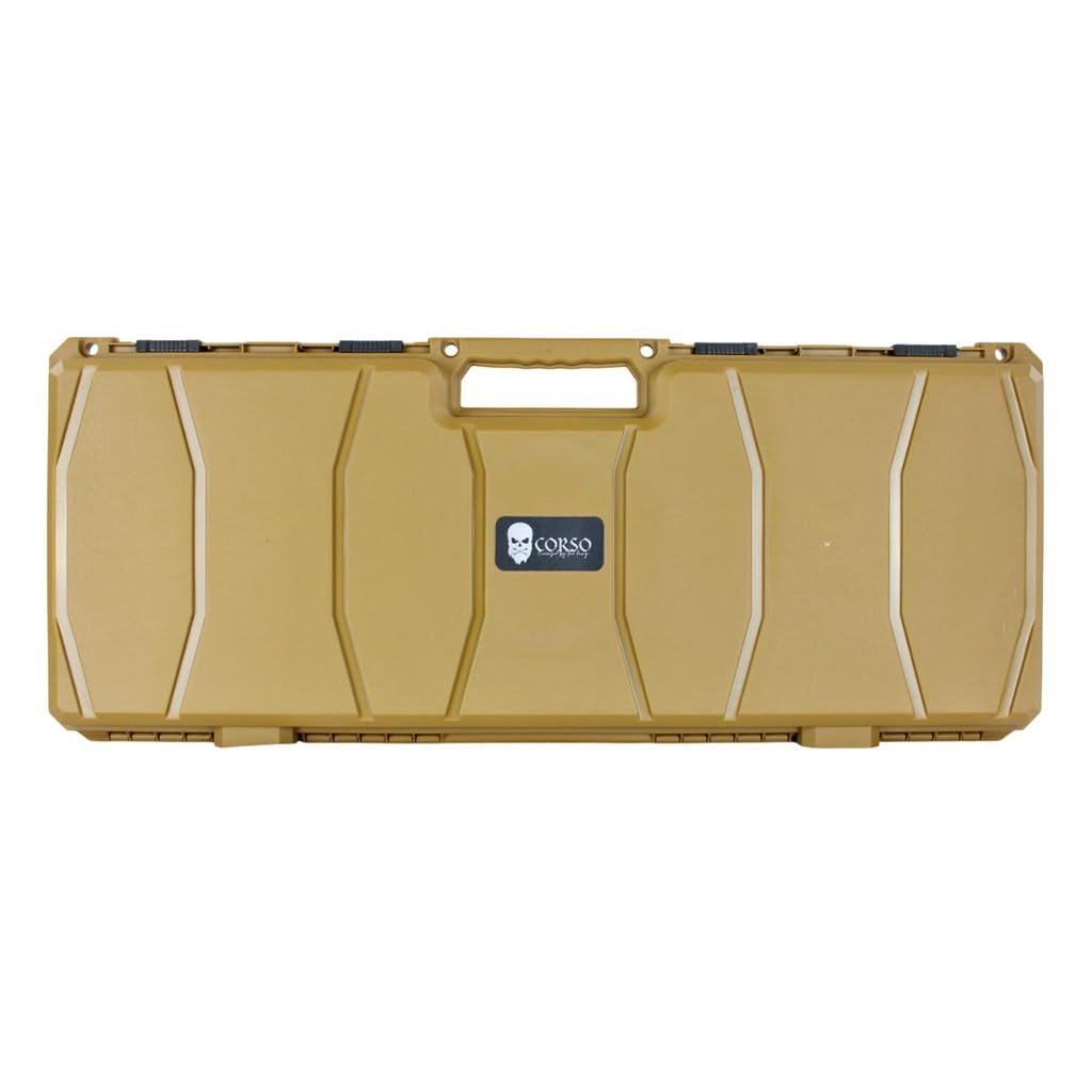 Genérico Maleta Rígida para Fusil, 87,5 x 35,5 x 10,8 cm, Interior Espuma Huevera, Color Coyote Tan. para Airsoft y Aire comprimido
