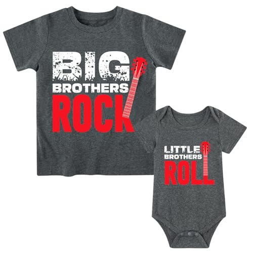 Image of Funnycokid Big Brother Little Brother Matching Outfits Toddler Lil Bro Boy Shirts Set Baby Gifts Clothes