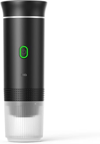 Miniatura 7 de Cafetera portátil de viaje, máquina de café a pilas, máquina de café espresso de una sola porción para campamento, automóvil, RV, senderismo, Verde