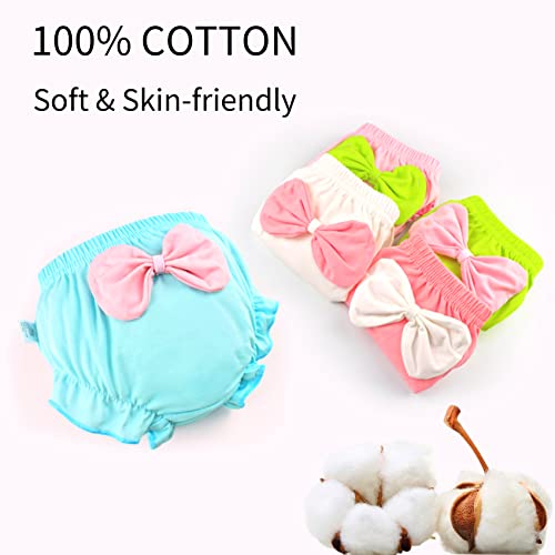 Baby Kids Underwear Breathable Cotton Panties Toddler Girls Undies Soft Briefs - Girls' Bloomers with Bow - Cute Diaper Covers 2-3 Years2