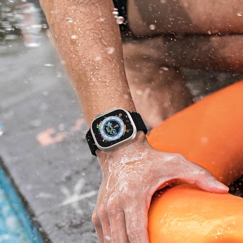 Pulseira esportiva de silicone Ocean - compatível com Apple Watch Ultra 2/Ultra de 49 mm, 45 mm e 44