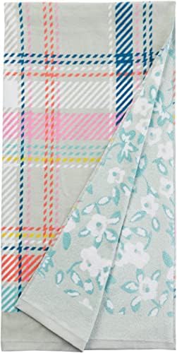 Vera Bradley Women's Double Sided Beach Towel, Pastel Plaid, One Size