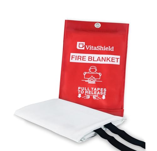 Image of Emergency Fire Blanket for Kitchen Grease Fires 39x39 in 1 Pack | Fiberglass Blanket with Pull Tabs Heat Resistant up to 1076F for Home Kitchen Stove Grill RV Camper Garage and Workshop