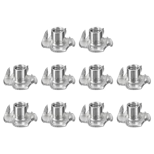 Uxcell F24032800UX0325 1/4"-20 T-Nuts, 304 Stainless Steel 3-Pronged Tee Nuts Threaded Inserts cover