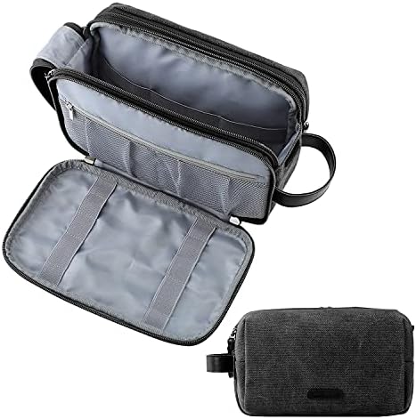 Toiletry Bag for Men, BAGSMART Travel Toiletry Organizer Dopp Kit Water-Resistant Shaving Bag for Toiletries Accessories, Large Black