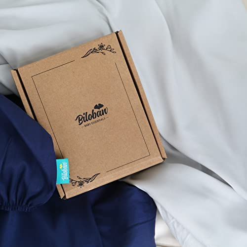 Baby Bassinet Sheets 4 Pack Compatible with 33" x 20" Mika Micky, Baby Delight, Dream On Me and Other Rectangle Bassinet Mattress, Ultra Soft & Skin Friendly, Washer & Dryer, Grey and Navy Blue