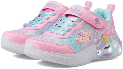Skechers Kids Unicorn Dreams-Wishful MAGI Sneaker, Pink/Turquoise, 12 US Unisex Little Kid | Image 3