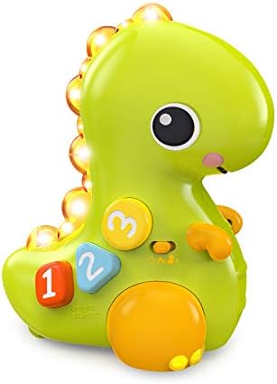 Bright Starts Go, Go, Dino Crawl & Count Activity Toy for Infants - Rolls, Lights Up, Plays Music and More, Ages 6 Months+