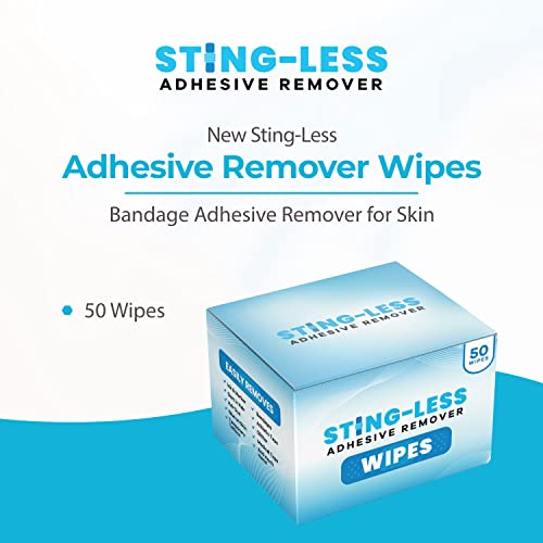 New Sting-Less Adhesive Remover Wipes | Bandage Adhesive Remover For Skin | Medical Adhesive Remover Wipes | Removes Bandages, Medical Tape, & Skin Adhesive Remover | Stoma Wipes | 50 Wipes #TOP2