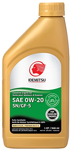 Idemitsu 30010092-75000C020 Full Synthetic 0W-20 Engine Oil (SN/GF-5-1 Quart), 32. Fluid_Ounces