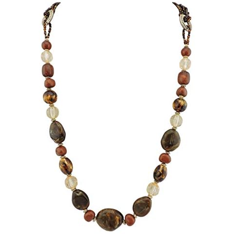 Bocar Long Beaded Necklace for Women Handmade Fashion Costume Chain Jewelry Gift (NK-10349-brown) Cover