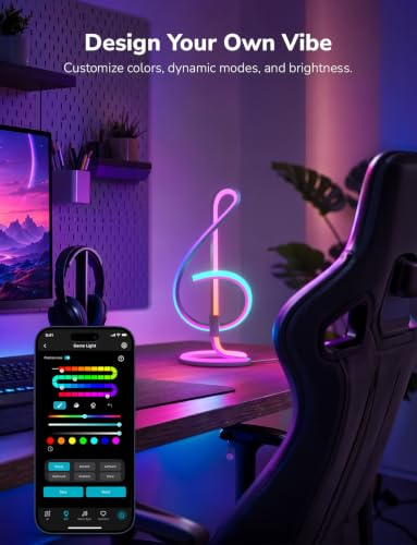 Image of Lepro TB2 AI Smart Table Lamp, RGB Plus IC Addressable LED Lamp Alexa Google Compatible, LightBeats Music Sync, AI Generated Lighting LLM, Modern Spiral Lamp Color Changing, 2.4 GHz WiFi /Bluetooth