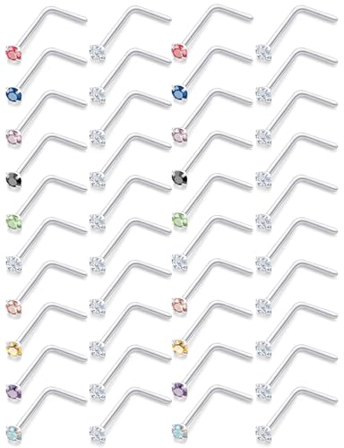 Lsnevsie 18G 20G 22G �X�e�����X�X�`�[�� �L���[�r�b�N�W���R�j�A �m�[�Y�����O �X�^�b�h ���f�B�[�X �����Y �@�s�A�X �W���G���[ �g�b�v �_�C�������h 1.5mm 2mm, ���� �N���X�^��, �X�e�����X�X�`�[��