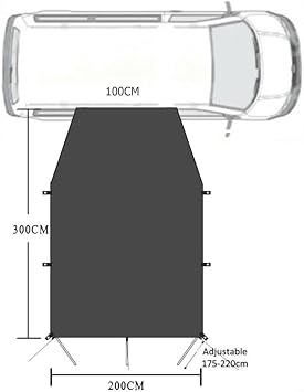 Large Waterproof Campervan Sun Canopy Awning, Fire Retardant 210D Denier Fabric Canopy For Motorhome Van Campervan Suv