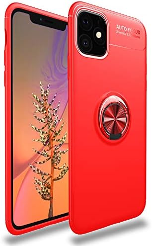 SORAKA Case for iPhone 11 with 360 degree rotation Ring Stand Soft Slim Fit Silicone Case Shockproof Anti-fingerprint Case with Metal Plate for Magnetic Car Phone Holder Blue