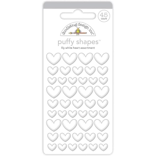 Lily White Heart Puffy Shapes - Doodlebug