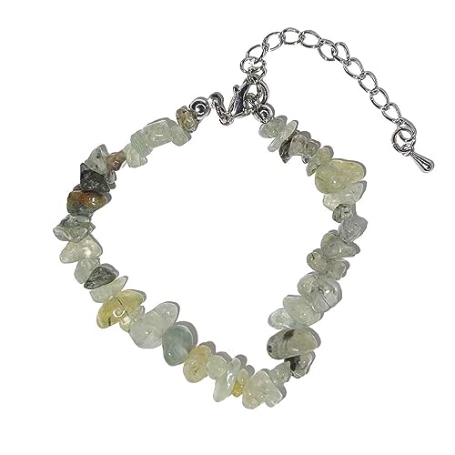 Bracelet Préhnite baroque en cadeau idéal, longueur modulable 19 à 23cm
