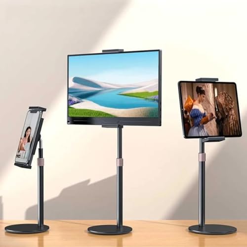 Tablet ve iPad ile Uyumlu Stant – 360° Döner, 90° Eğilebilir, 44 cm Yükseklik Ayarlı, Alüminyum Alaşım, 14 inç'e Kadar Tablet Uyumlu, Eller Serbest Okuma Çalışma Tutucu J2 (14 inç'e kadar)