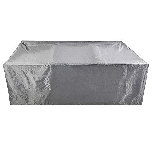 CHUJHK Fundas Muebles Jardín, Impermeable, Anti-UV, Juegos De Muebles para Asientos De Tela Oxford, Funda Protectora para Asientos De Mesa De Jardín, Rectangular, Plateado Cover