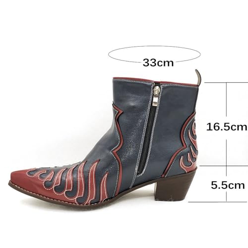Men's Western Cowboy Motorcycle Ankle Boots3