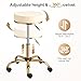 OmySalon Rolling Stool with Wheels, Vanity Salon Massage Roller Stool, Swivel Spa Chair Height Adjustable, Hair Stylist Chair for Beauty Salon Bar Tattoo Home, White Luxury