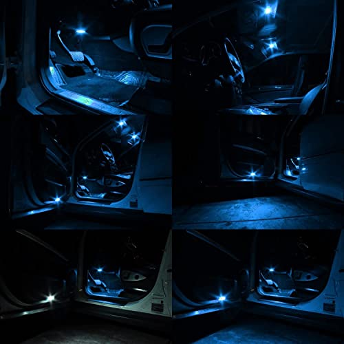 SAWE - 168 194 2825 T10 W5W 5050 5-SMD LED License Plate Dome Map Lights Bulbs (4 pieces) (Ice Blue)