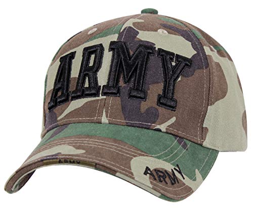 Rothco 18260 Deluxe Army Embroidered Low Profile Insignia Cap Color : Woodland Camo