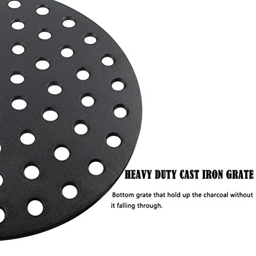 Round Cast Iron Fire Grate,BBQ High Heat Charcoal Plate For XLarge Big Green Egg