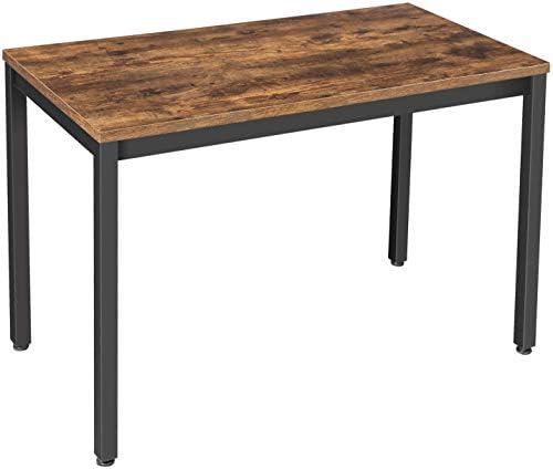 VASAGLE Computer Writing Desk with Stable Metal Frame, 47.2-Inch Multifunctional Table in Home Office, Living Room, Rustic Brown