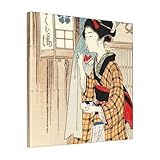 絵画 フレーム装飾画 池田輝方 さくら湯 キャンバスアート アートパネル 壁画 壁掛け 絵 モダンアート 版画 壁飾り 世界の名画 ポスター 40x40cm