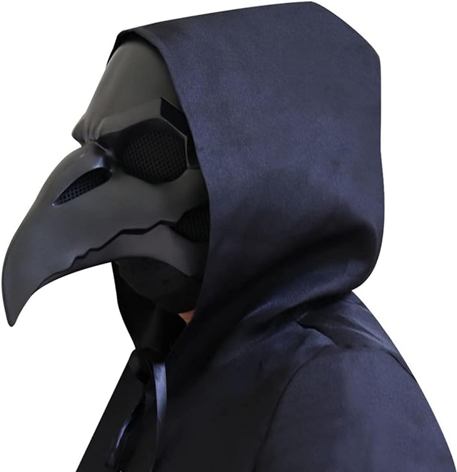 CAFELE Steampunk Plague Doctor Bird Mask with LED Light, Retro Long Nose Beak Cosplay Mask Halloween Masquerade Costume Props