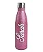 Borraccia personalizzata con glitter rosa isolante | Grande pallone da 750 ml in acciaio inossidabile