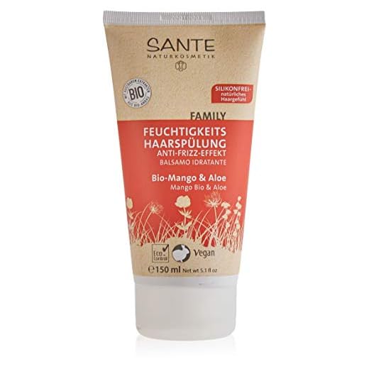 Sante Naturkosmetik - Acondicionador hidratante con mango y áloe orgánicos, aroma afrutado, pelo sano, vegano, 150 g