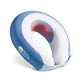 Neck Massager with Heat,Heated Cordless Infrared Neck Massager Pillow for Pain Relief Deep Tissue,Intelligent Portable 4D Electric Cervical Kneading Massager for Home,Office,Mother's Day Gift Blue