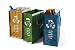 Perfetto 0468D - Cubo de basura para exterior, 3 contenedores, color verde,...