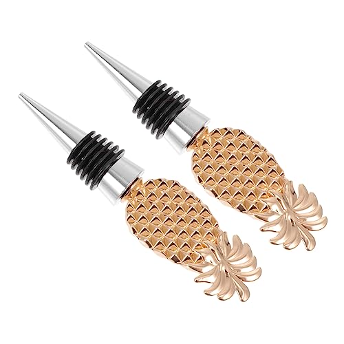 iplusmile 1 Juego Tapones De Vino Forma De Piña Tapones Decorativos Para Vino Y Perfectos Para Mantener Fresco Y Champán 2 Piezas