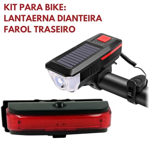 Kit Completo De Iluminação Para Bicicleta Com Luz Traseira De Segurança E Farol De Guidão Verde De A