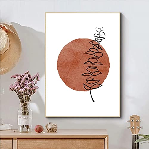 Eucalyptus fleur plante affiche art mural style boho abstrait 2x - 2