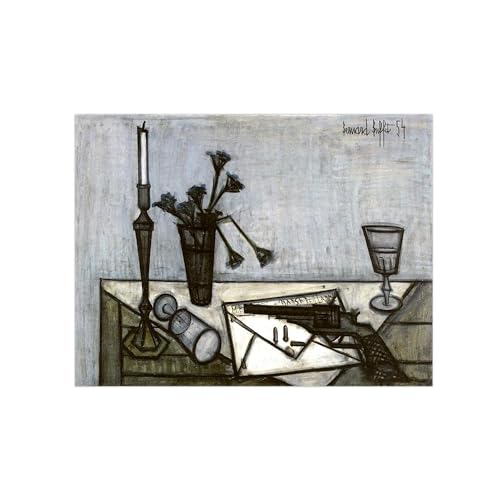 Tableaux pour salon style Bernard Buffet décoration murale salon contemporain 80x105cm